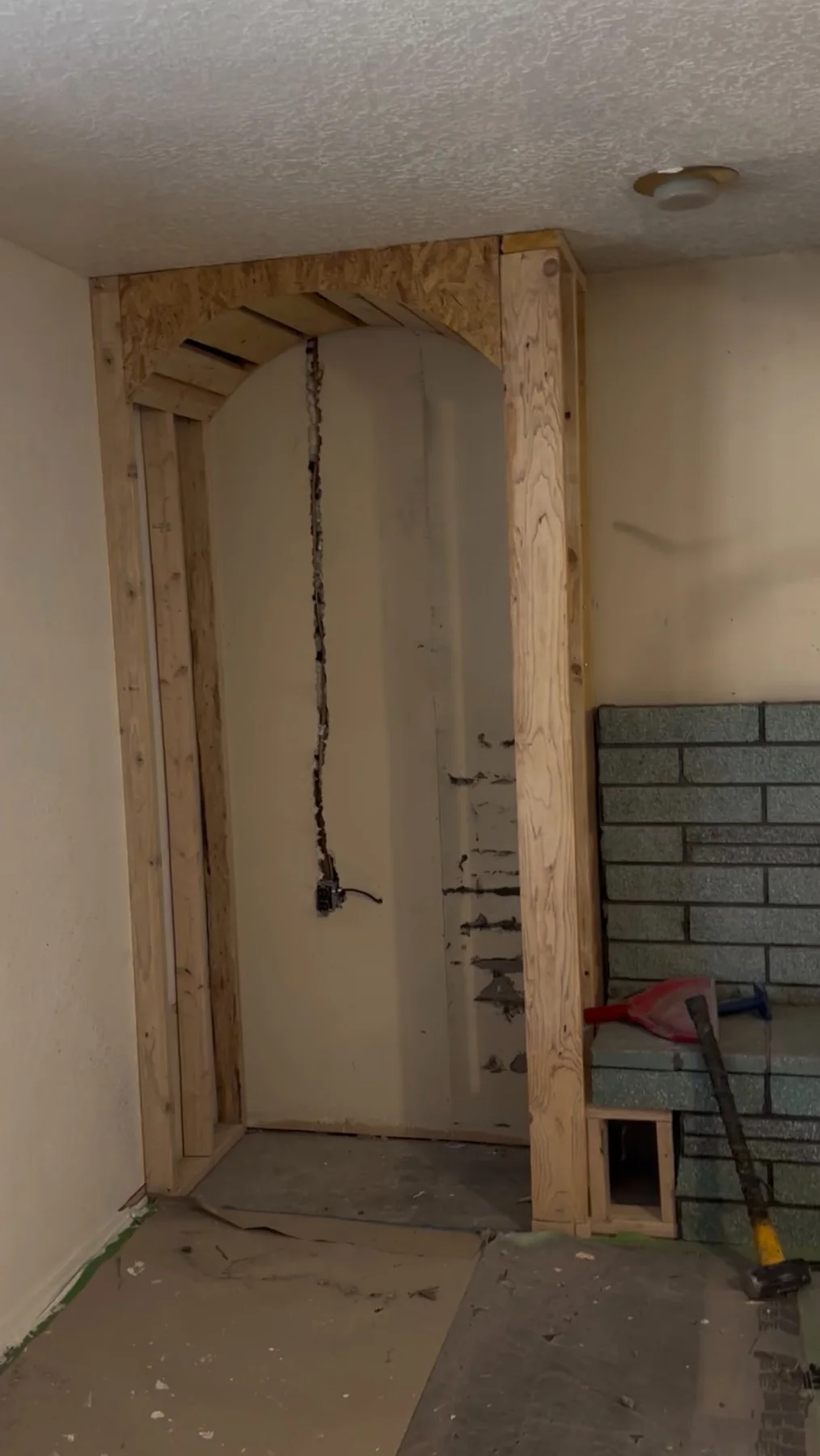 Interior framing with custom opening