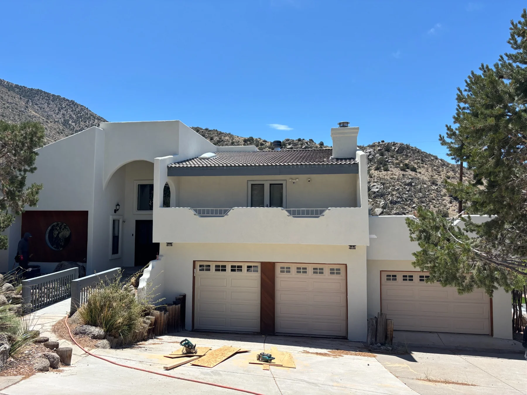 Large home with completed stucco exterior