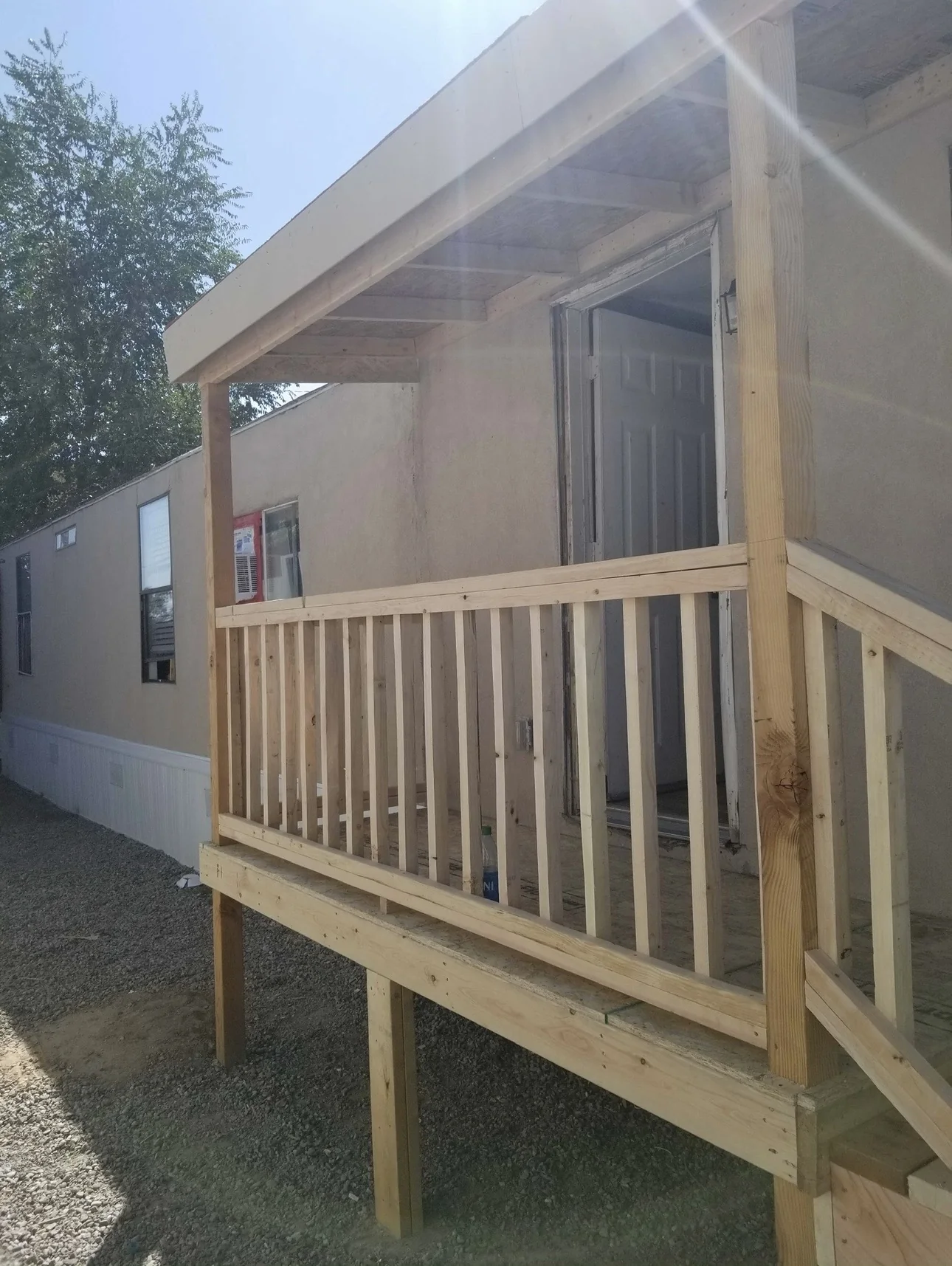 Finished porch built over a slab