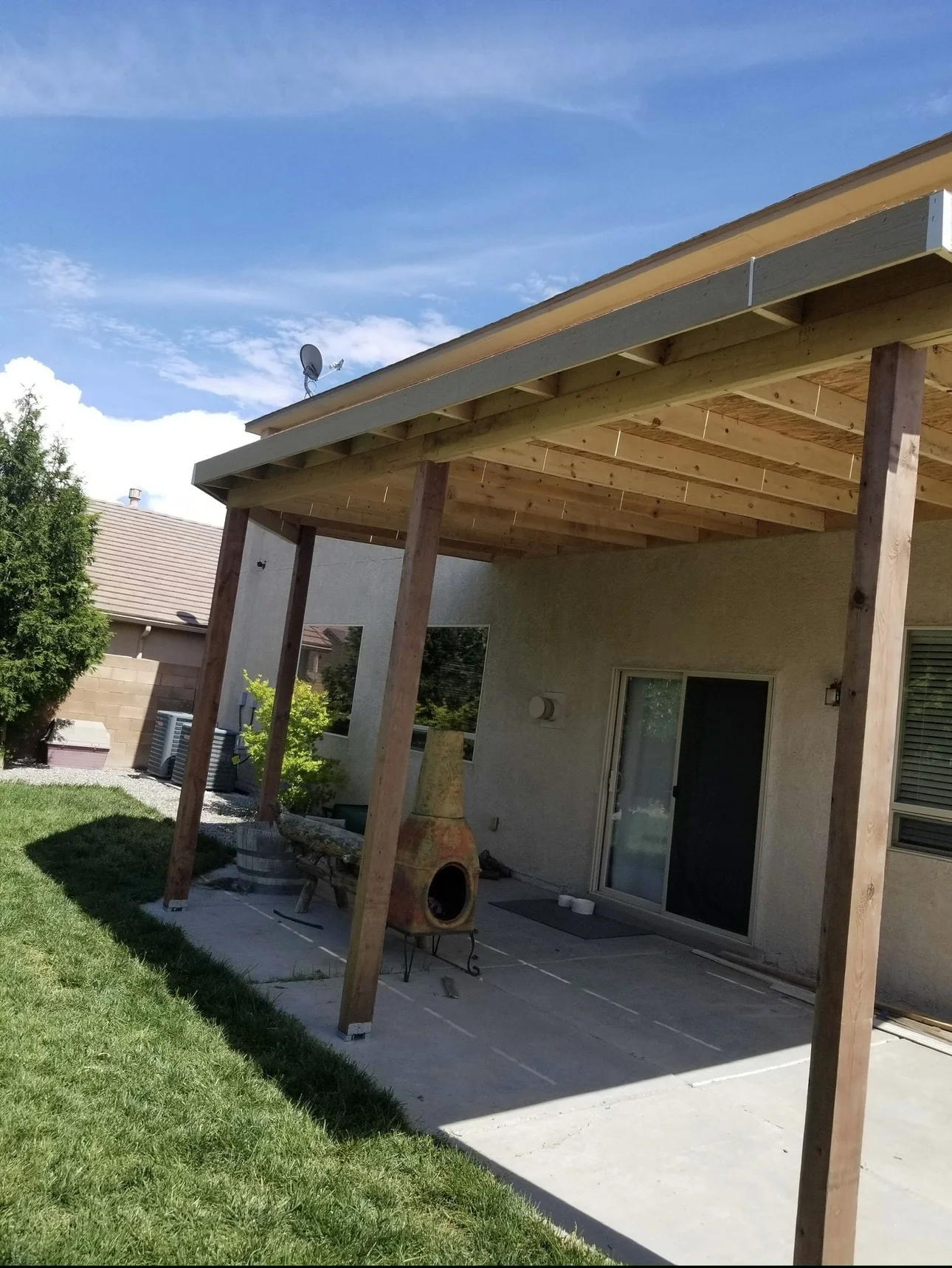 Large backyard patio slab
