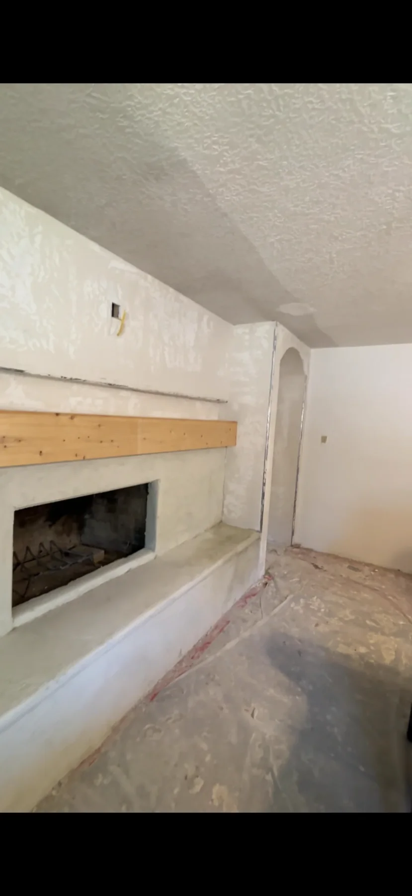 Interior fireplace remodeling and finish work in progress